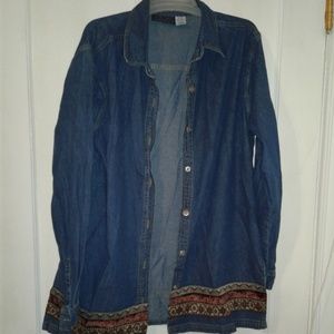 Blue Jean and Velvet Shirt